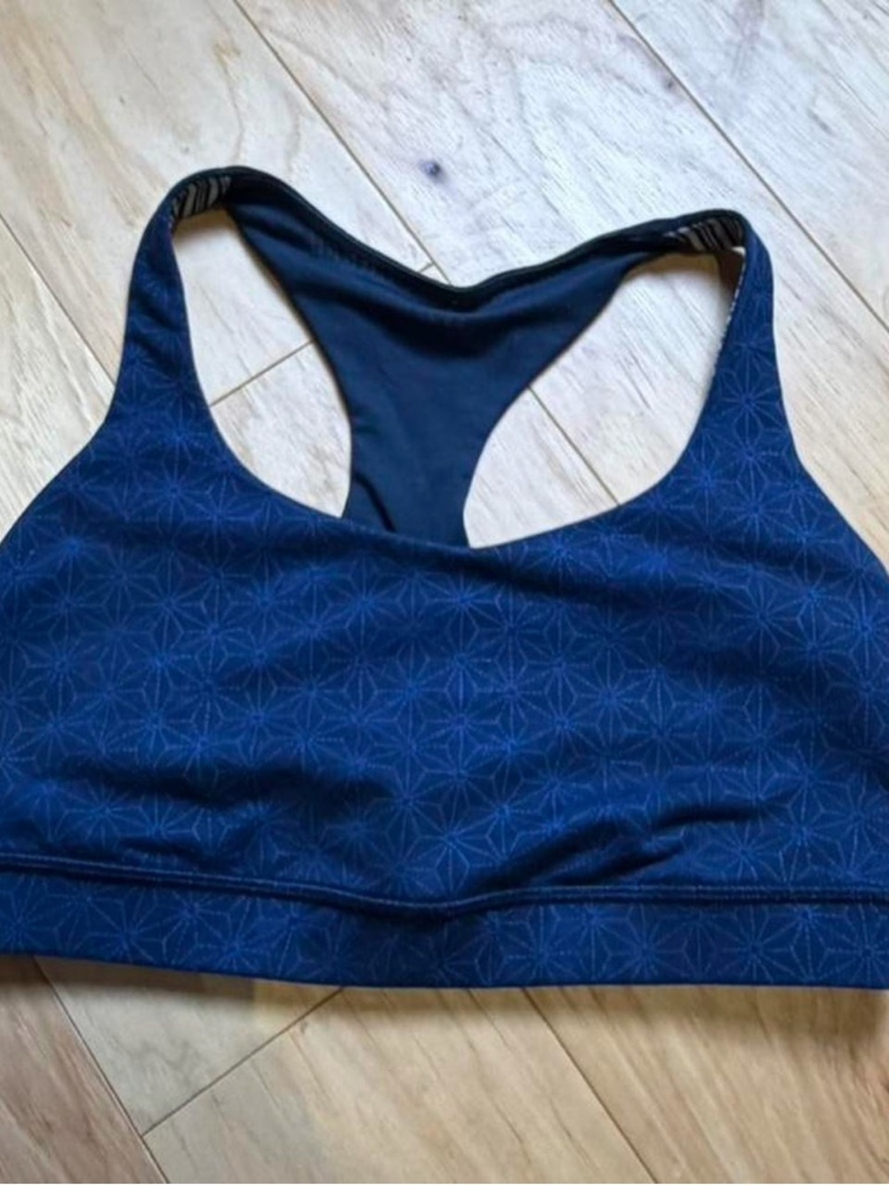 lululemon athletica Navy Geometric Racerback Sports Bra